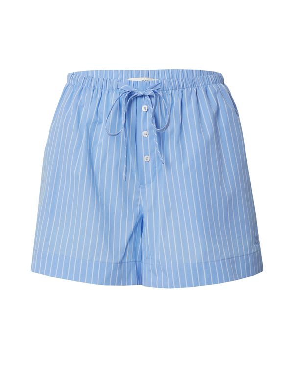 Marc O'Polo Marc O'Polo Панталон пижама 'Mix & Match'  светлосиньо / бяло