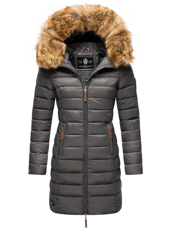 MARIKOO MARIKOO Зимно палто 'Rose'  кафяво / антрацитно черно