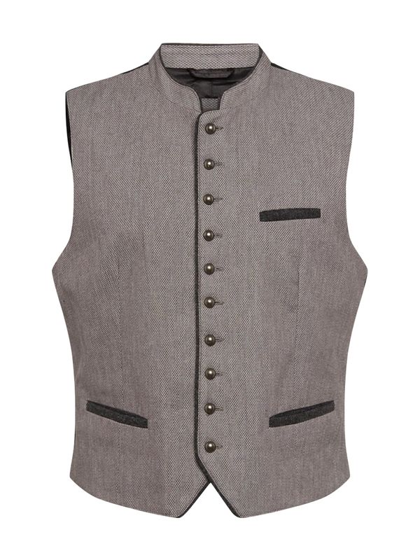 MARJO MARJO Мъжка жилетка в традиционен стил 'Trachtengilet'  сиво