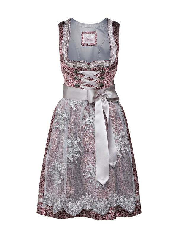 MARJO MARJO Рокля в стил Dirndl 'Renia'  сребърно сиво / бордо