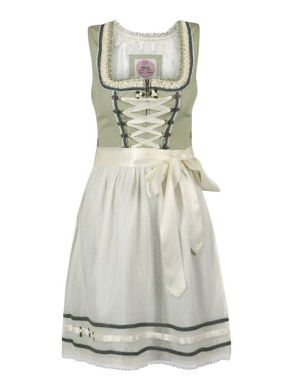 MARJO MARJO Рокля в стил Dirndl 'Ricarda'  слонова кост / нефритено зелено / ябълка