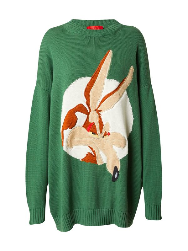 MAX&Co. MAX&Co. Пуловер 'CARA'  бежово / зелено / оранжево / мръсно бяло