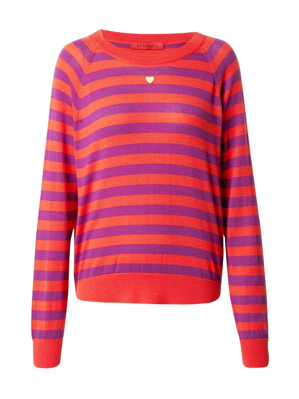 MAX&Co. MAX&Co. Пуловер 'DOBERMAN'  пастелно жълто / лилав / червено