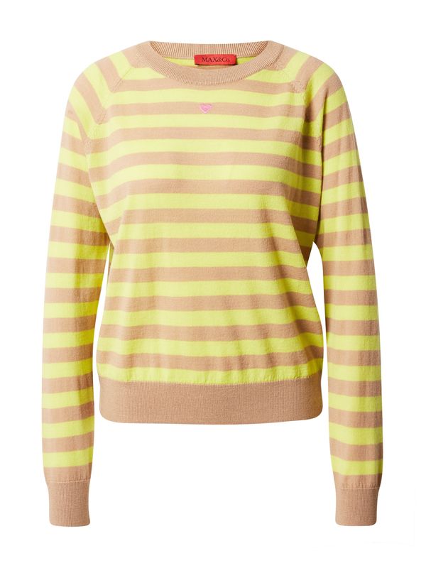 MAX&Co. MAX&Co. Пуловер 'DOBERMAN'  светложълто / бледорозово