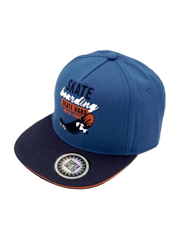 MAXIMO MAXIMO Шапка с периферия  нейви синьо / синя тинтява / тъмно коралово / бяло