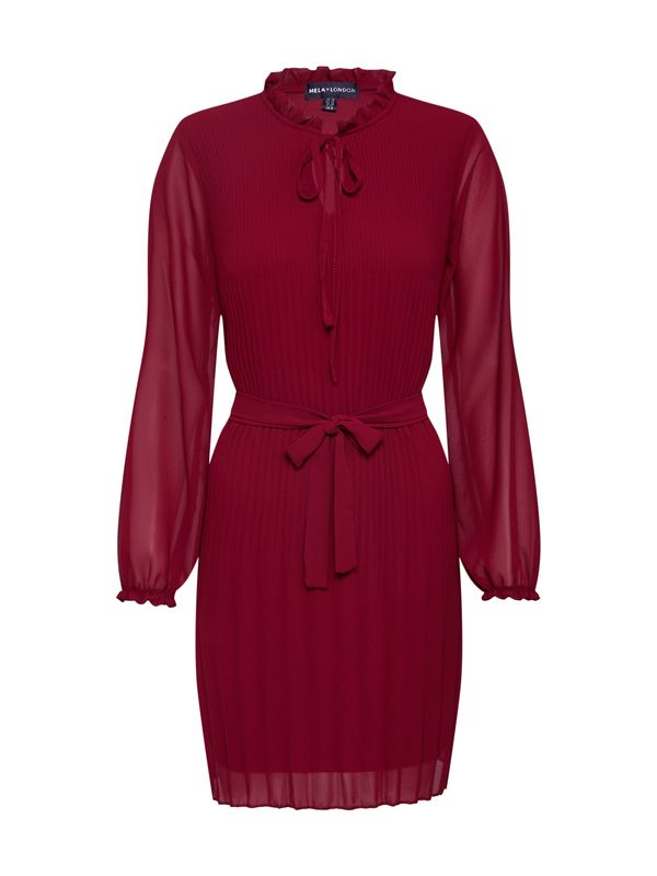 Mela London Mela London Рокля 'LONG SLEEVE PLEATED BELTED DRESS'  червено