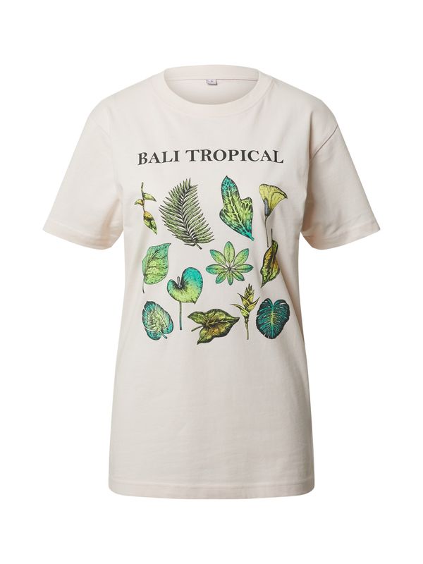 Merchcode Merchcode Тениска 'Bali Tropical'  нефритено зелено / светлозелено / пастелно розово / черно