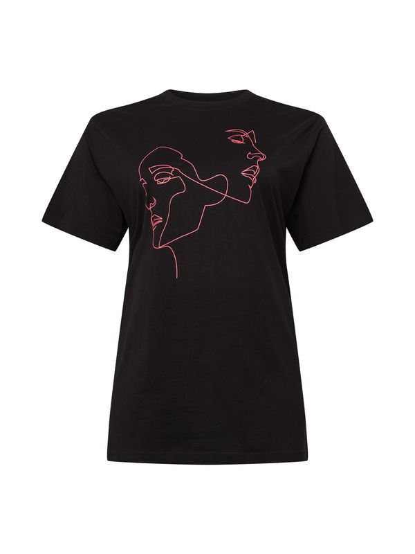 Merchcode Merchcode Тениска 'Ladies One Line'  розово / черно