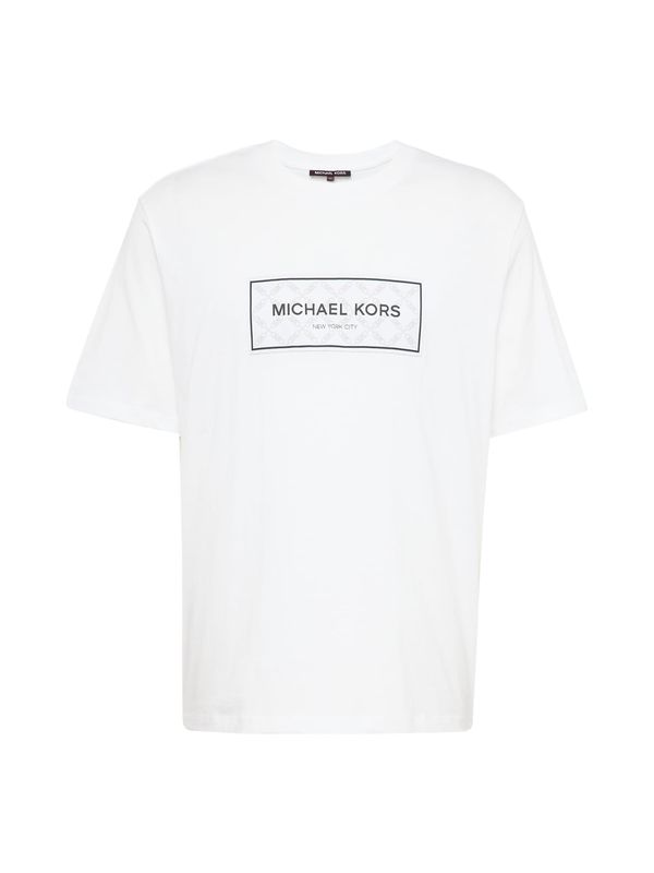 Michael Kors Michael Kors Тениска 'EMPIRE'  светлосиво / черно / бяло