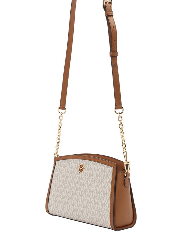 MICHAEL Michael Kors MICHAEL Michael Kors Чанта с презрамки  кафяво / злато / бяло