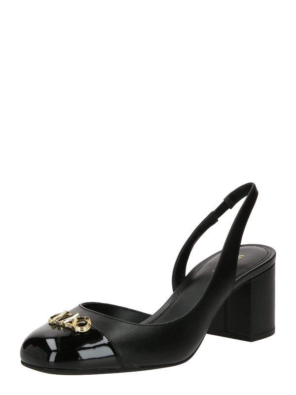 MICHAEL Michael Kors MICHAEL Michael Kors Дамски обувки на ток с отворена пета 'PERLA'  злато / черно