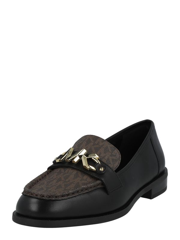 MICHAEL Michael Kors MICHAEL Michael Kors Пантофи 'TIEGAN'  кафяво / злато / черно