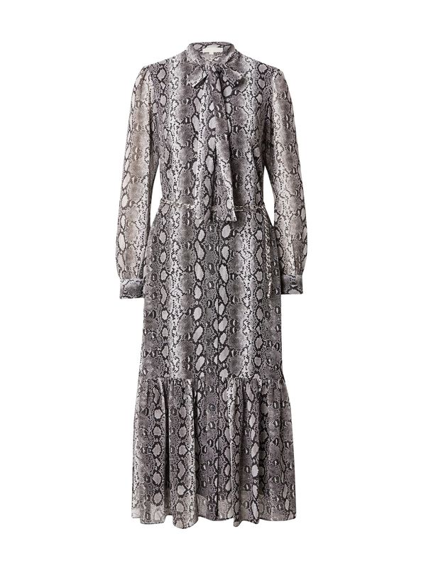 MICHAEL Michael Kors MICHAEL Michael Kors Рокля тип риза 'ADDER'  сиво / черно / бяло