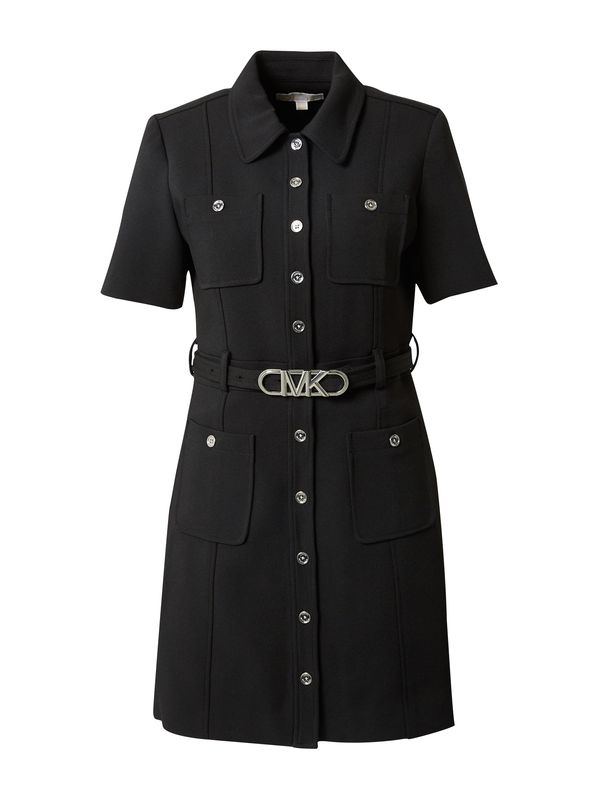 MICHAEL Michael Kors MICHAEL Michael Kors Рокля тип риза  черно / сребърно