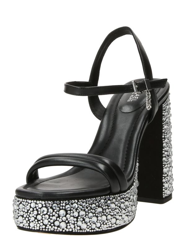 MICHAEL Michael Kors MICHAEL Michael Kors Сандали с каишка 'LACI'  черно / сребърно / прозрачно