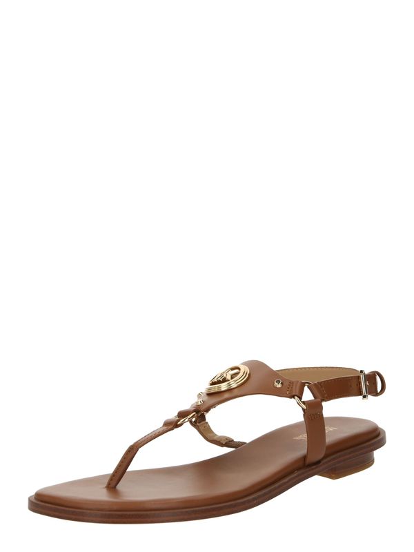 MICHAEL Michael Kors MICHAEL Michael Kors Сандали с разделител за пръстите 'CASEY'  кафяво / злато