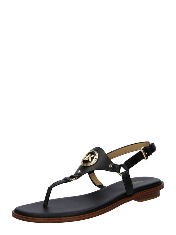 MICHAEL Michael Kors MICHAEL Michael Kors Сандали с разделител за пръстите 'CASEY'  злато / черно