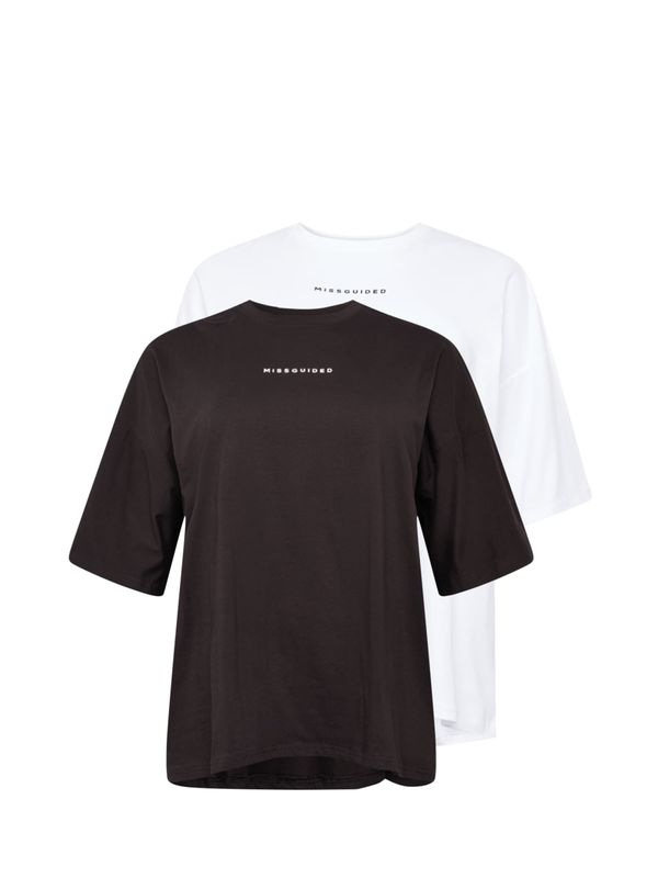 Missguided Plus Missguided Plus Тениска  черно / бяло