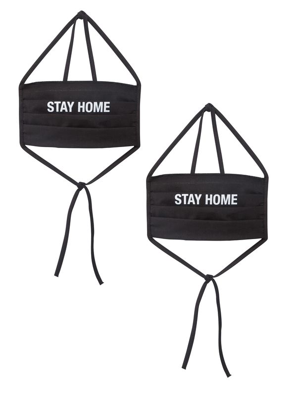 Mister Tee Mister Tee Кърпи 'Stay Home'  черно / бяло