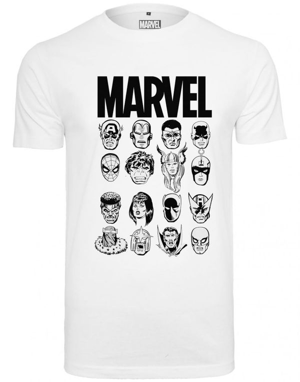 Mister Tee Mister Tee Тениска 'Marvel Crew Tee'  черно / бяло