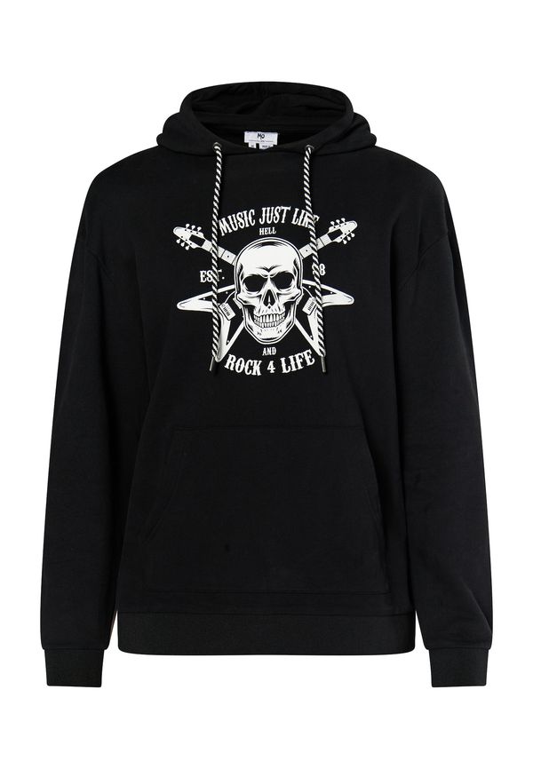 MO MO Суичър 'Rovic'  черно / бяло