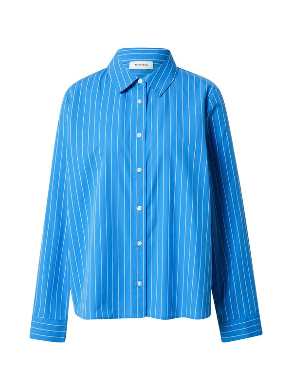 modström modström Блуза 'Percy'  синьо / бяло