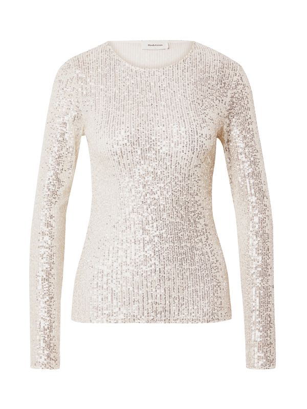 modström modström Тениска 'Fannie'  сиво-бежово / сребърно