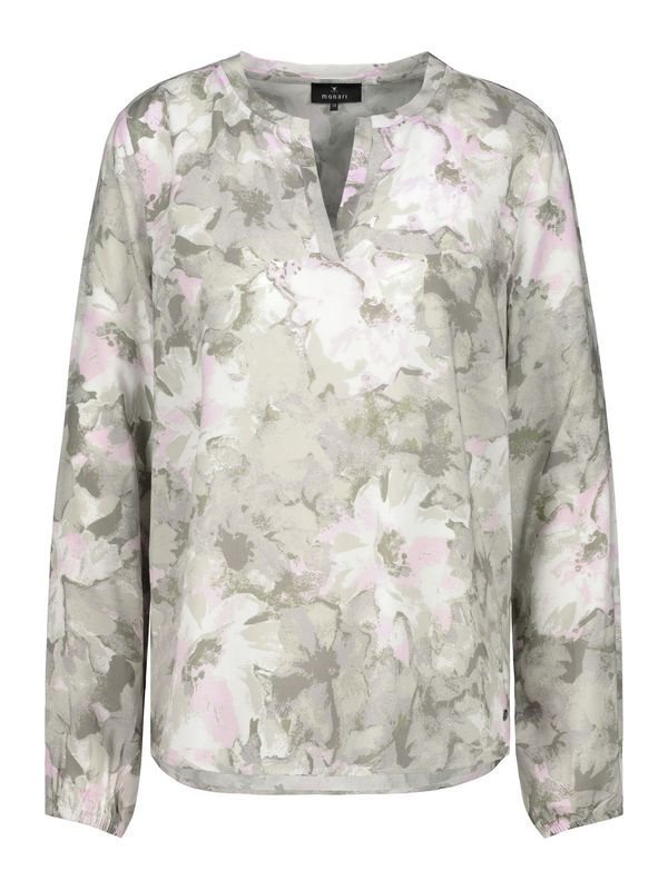monari monari Блуза  каки / пастелнолилаво / бяло