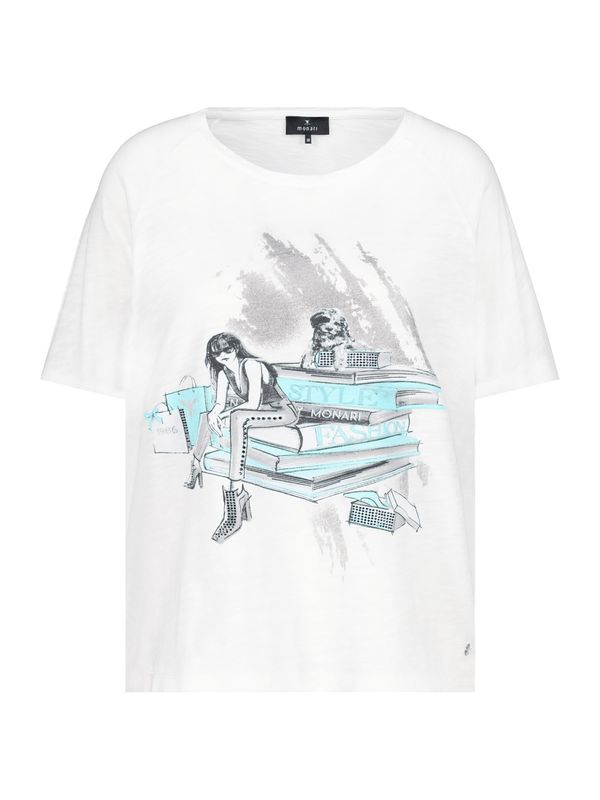 monari monari Тениска  аквамарин / сиво / тъмносиво / бяло