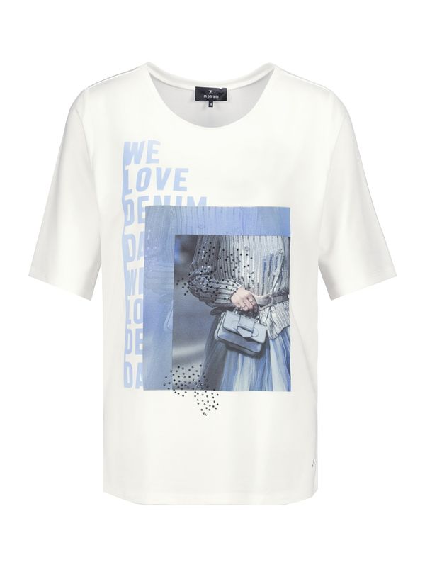 monari monari Тениска  светлосиньо / камък / бяло