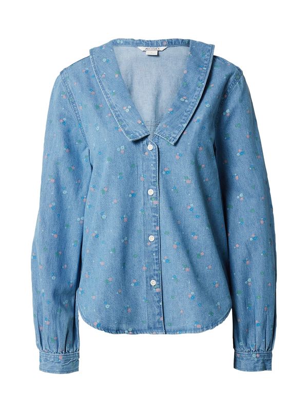 Monki Monki Блуза  синьо / син деним / светлозелено / бледорозово