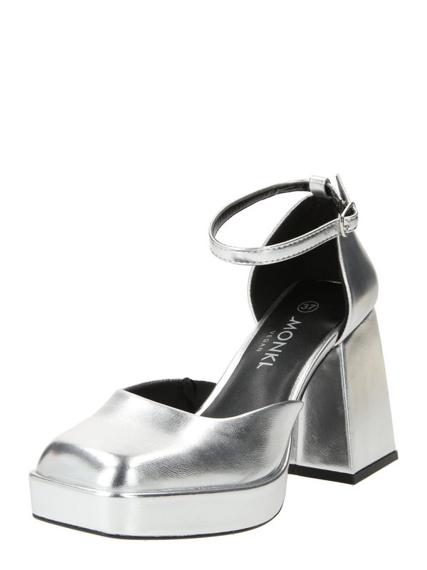 Monki Monki Дамски обувки на ток с отворена пета  сребърно