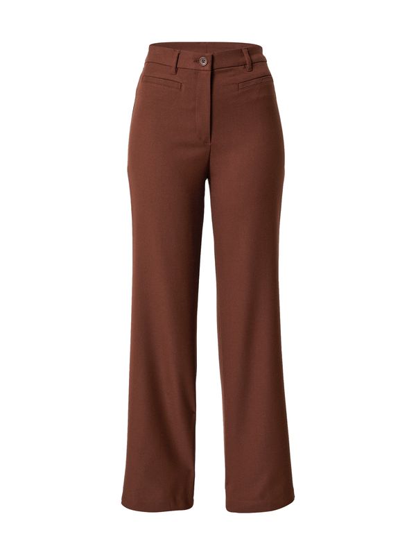 Monki Monki Панталон с ръб  тъмнокафяво