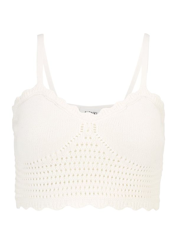 Monki Monki Плетен топ  естествено бяло