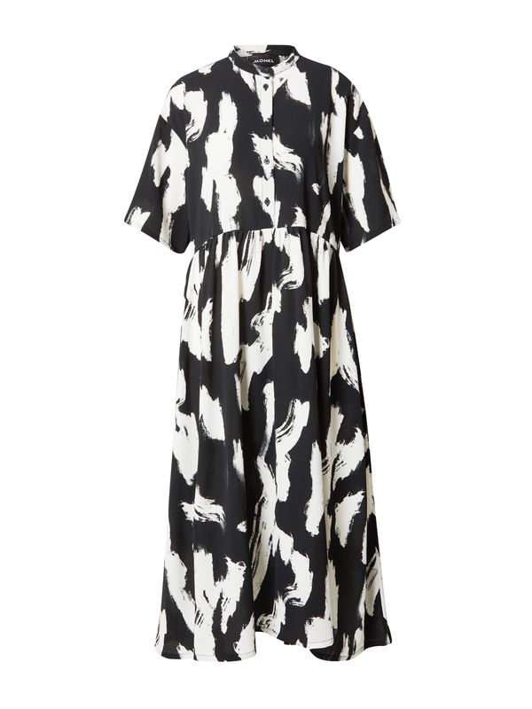 Monki Monki Рокля тип риза  черно / бяло