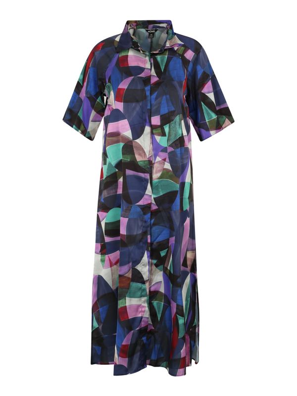 Monki Monki Рокля тип риза  нейви синьо / зелено / бледорозово / черно