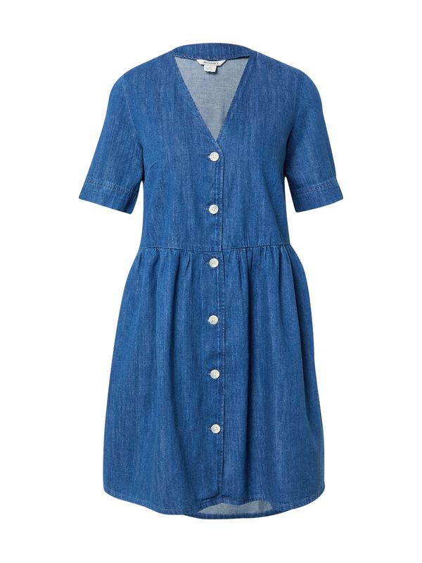 Monki Monki Рокля тип риза  син деним