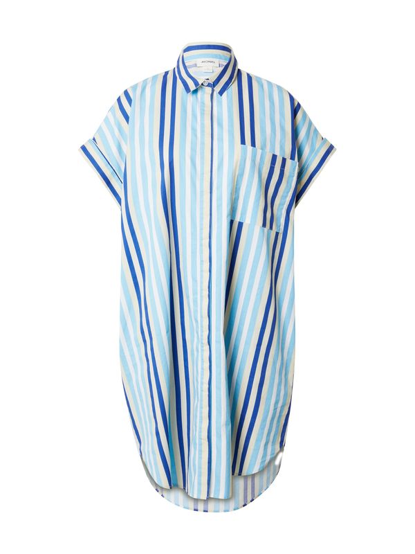 Monki Monki Рокля тип риза  синьо / светлосиньо / бяло