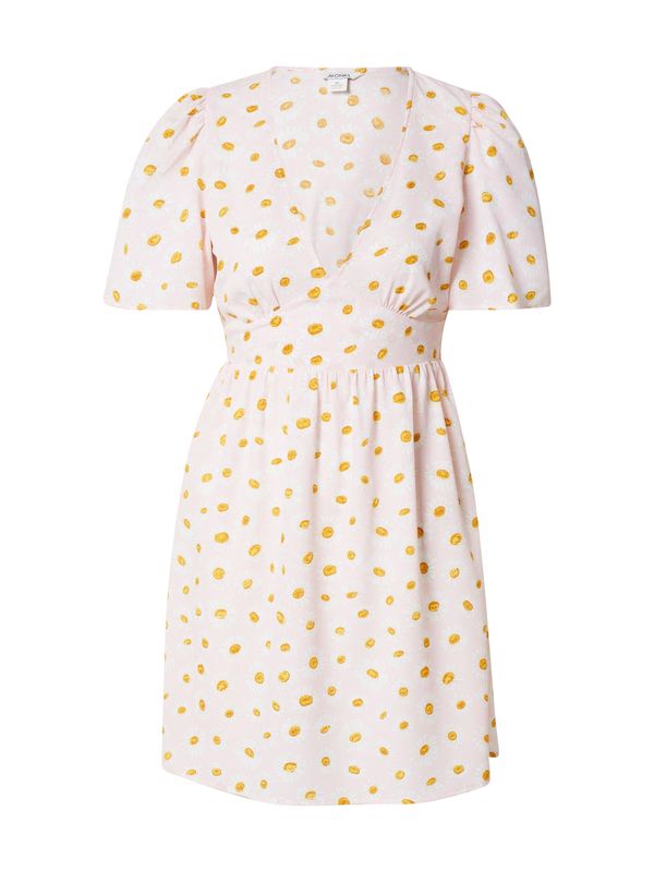 Monki Monki Рокля  жълто / светлорозово / бяло