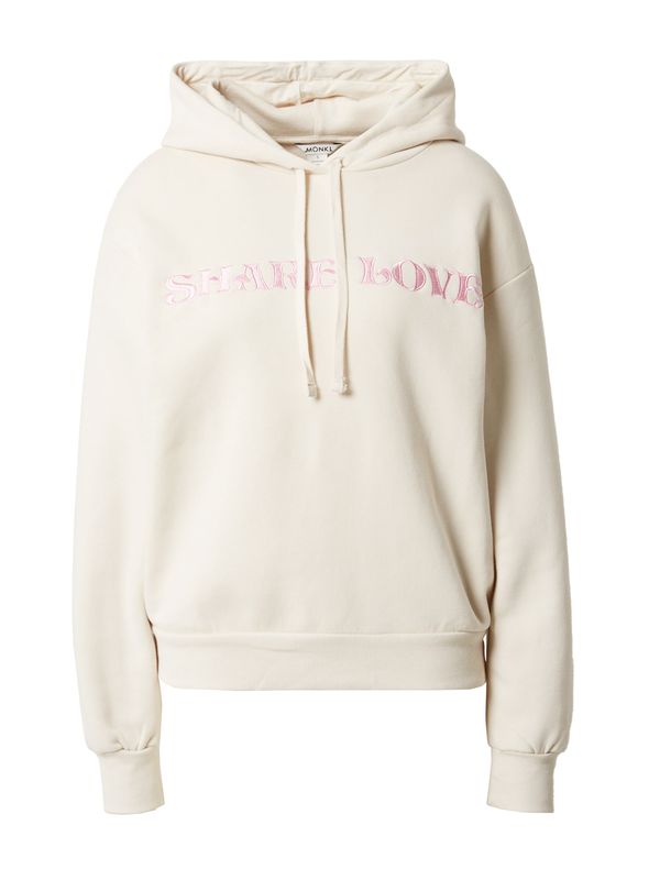 Monki Monki Суичър  бледорозово / бял памук