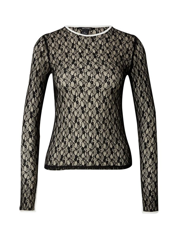 Monki Monki Тениска  черно / бяло