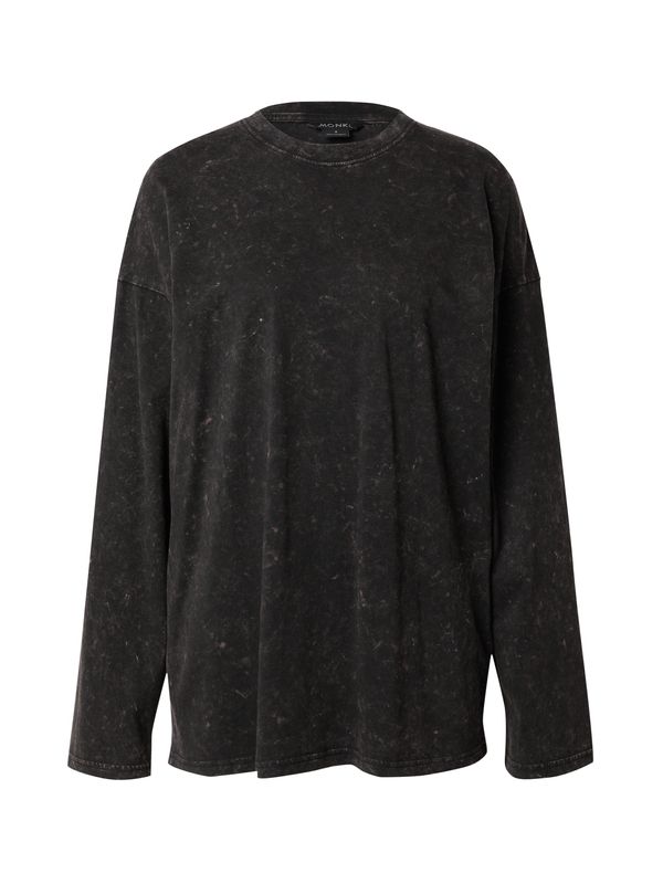 Monki Monki Тениска 'Christel'  сиво / черно