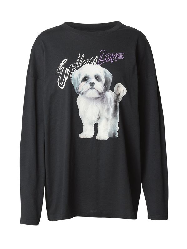 Monki Monki Тениска 'Christel'  сиво / лилав / черно / бяло