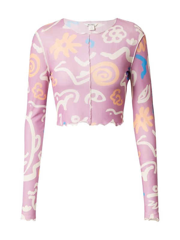 Monki Monki Тениска  синьо / пастелно оранжево / бледорозово / бяло