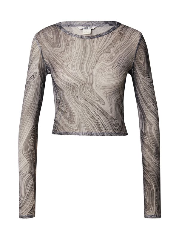 Monki Monki Тениска  сиво / черно