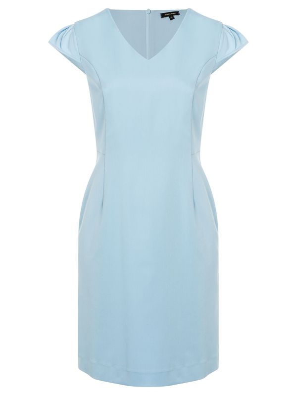 MORE & MORE MORE & MORE Рокля с права кройка  светлосиньо