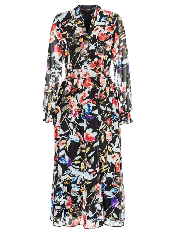 MORE & MORE MORE & MORE Рокля тип риза  синьо / светлочервено / черно / бяло