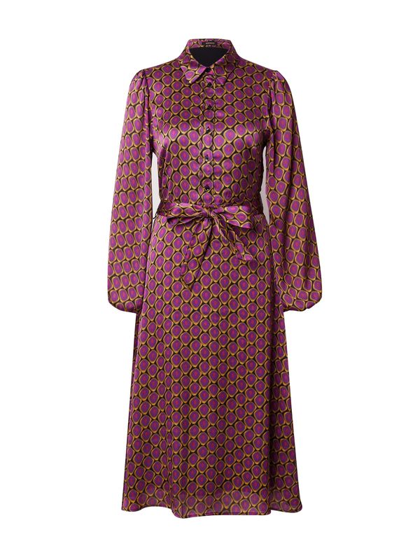 MORE & MORE MORE & MORE Рокля тип риза  жълто / лилав / черно