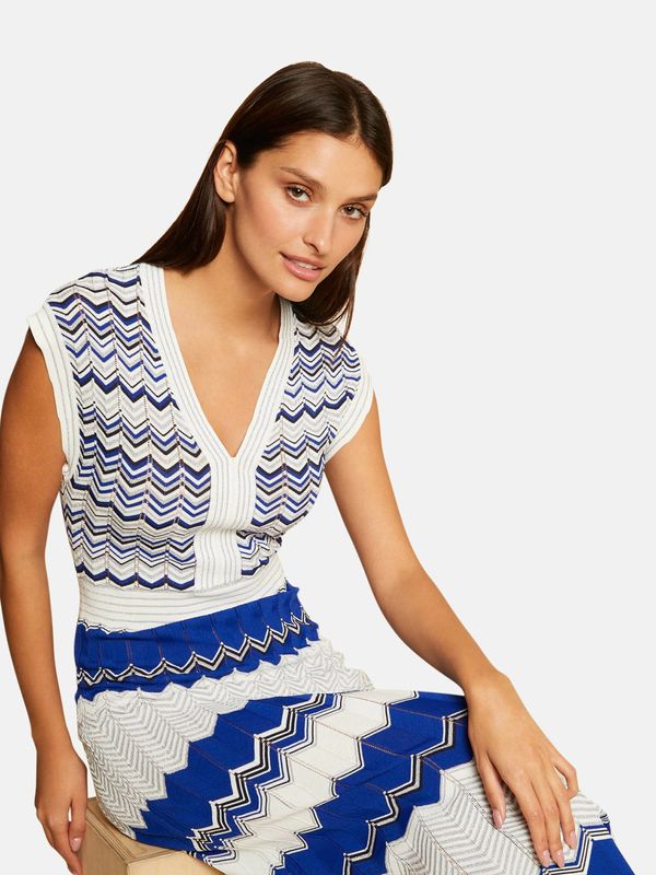 Morgan Morgan Плетена рокля 'RMGUI'  нощно синьо / кралско синьо / сребърно / бяло