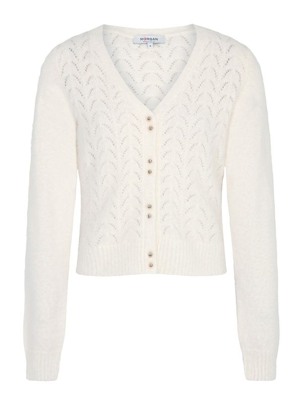 Morgan Morgan Плетена жилетка  естествено бяло